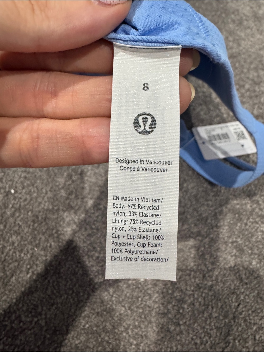 lululemon athletica Sky Blue Like a Cloud Longline Sports Bra - Picture 3 of 5